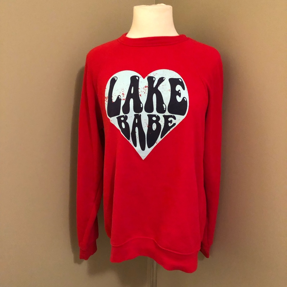 Bella Canvas Graphic Sweatshirt Red Lake Babe Size Large